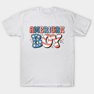 American Boy Groovy Font T-Shirt